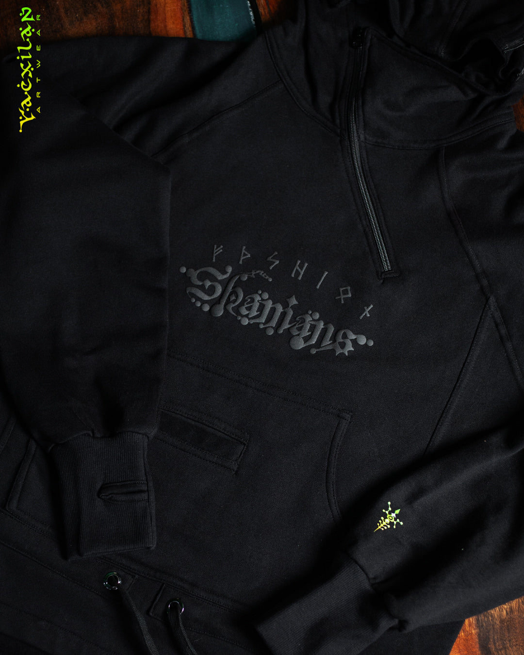 Hoodie Men Pullover / Cotton Fleece - BLACK SHAMANS